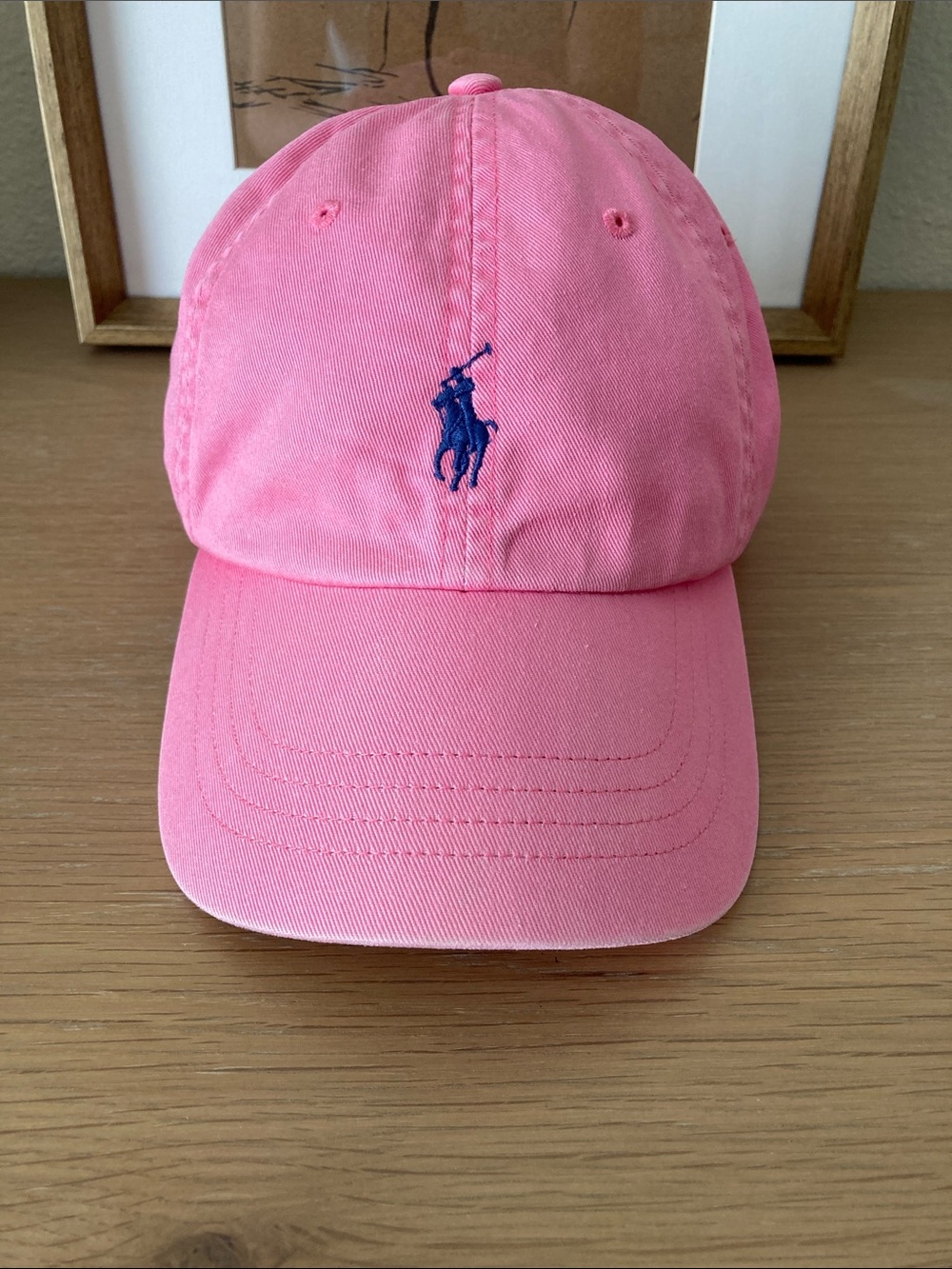 Ralph Lauren Pink Baseball Cap with purple Polo Logo